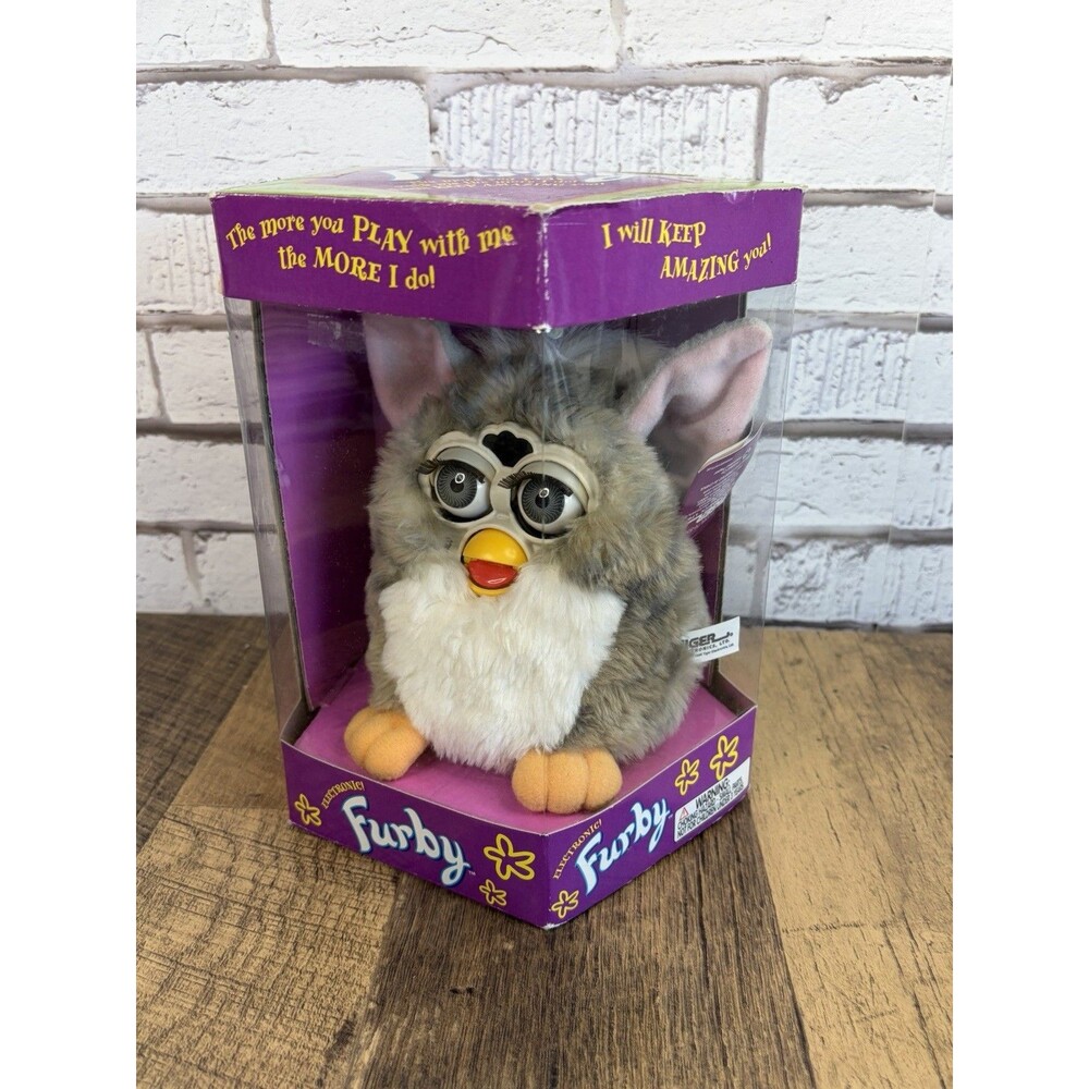 Vintage Church Mouse Furby Generation 1 Tiger Electronics 1999 Gray New W Tags